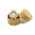 Reloj de pulsera de madera natural Reloj de pulsera de cuero genuino de madera de bambú Unisex
